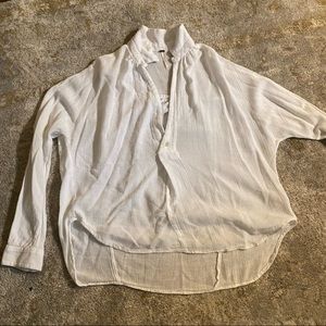 Free People White Collared Shirt